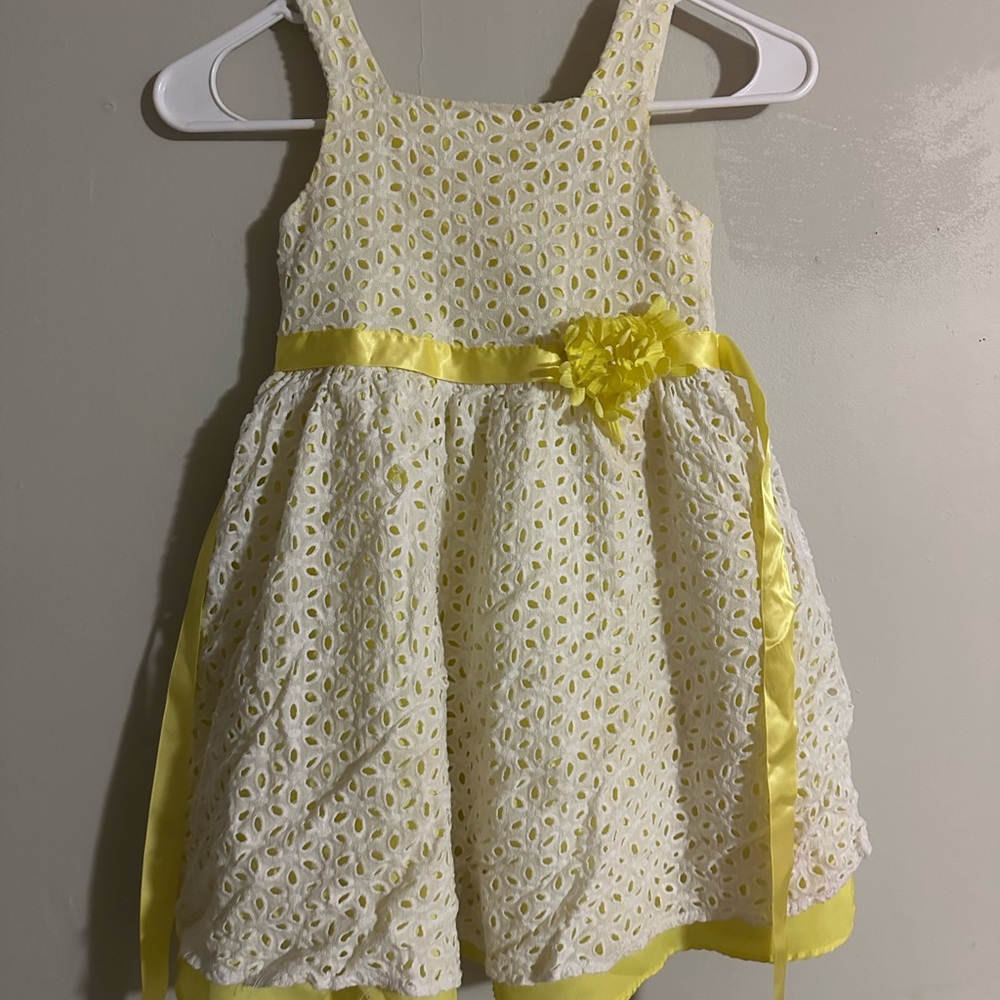 Rare Editions Yellow Lace Kids Dress